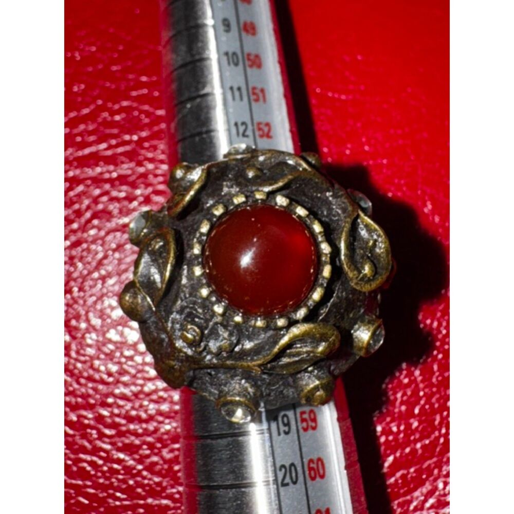 Brutalist/Modernist Statement Carnelian ring, size 7.5.